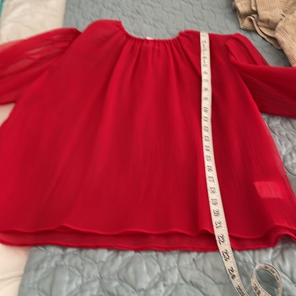 Beauties red chiffon top size 8 - Picture 9 of 9